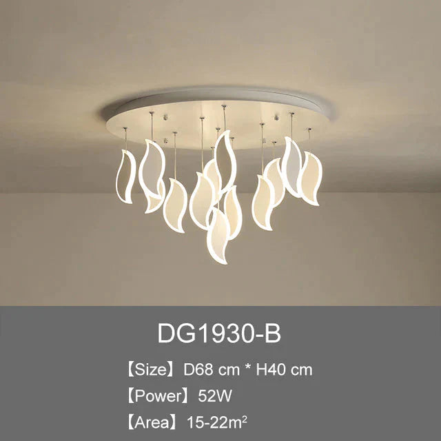 Modern Led Pendant Lights Acrylic Leaves Bedroom Light Post Lamp For Living Room Kitchen Cafe Bar