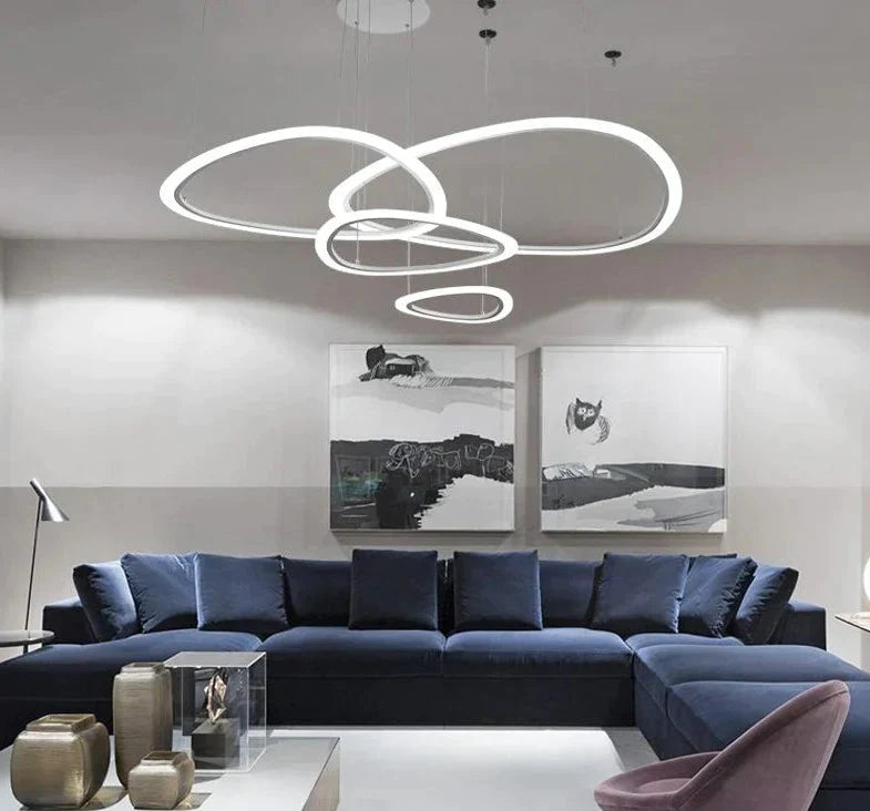 Nordic Led Pendant Lights Art Rings Hanging Lamp For Kitchen Living Room Bedroom Cafe Bar Stair