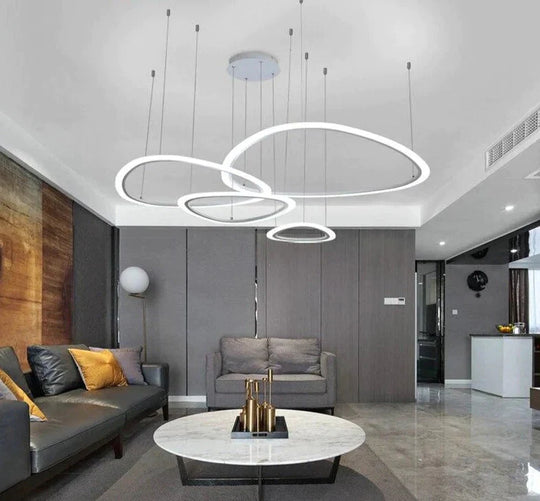 Nordic Led Pendant Lights Art Rings Hanging Lamp For Kitchen Living Room Bedroom Cafe Bar Stair