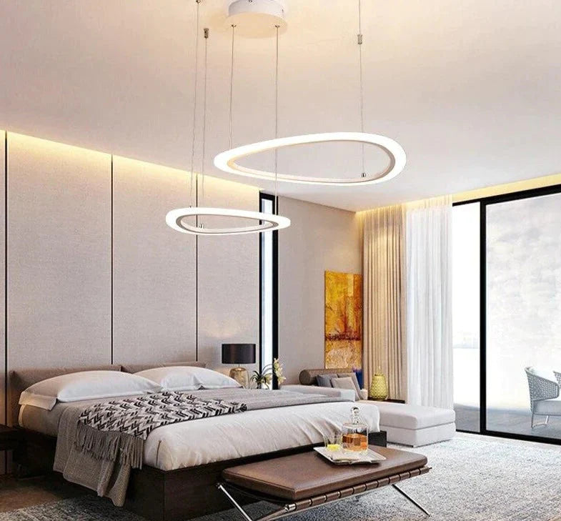 Nordic Led Pendant Lights Art Rings Hanging Lamp For Kitchen Living Room Bedroom Cafe Bar Stair