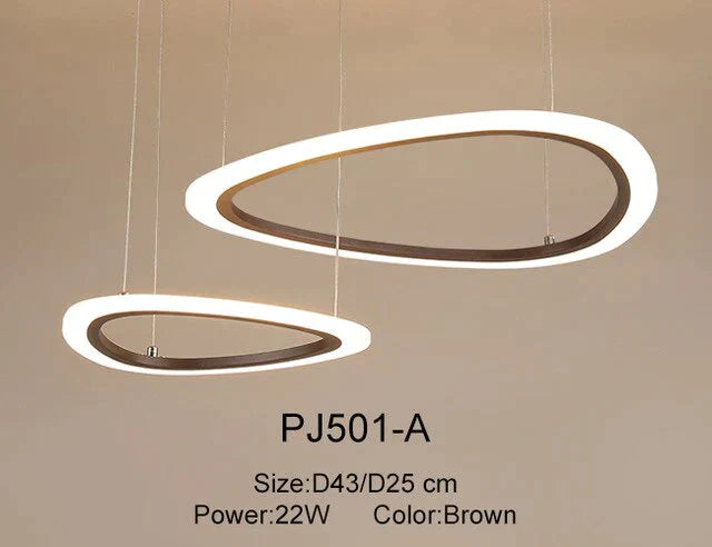 Nordic Led Pendant Lights Art Rings Hanging Lamp For Kitchen Living Room Bedroom Cafe Bar Stair