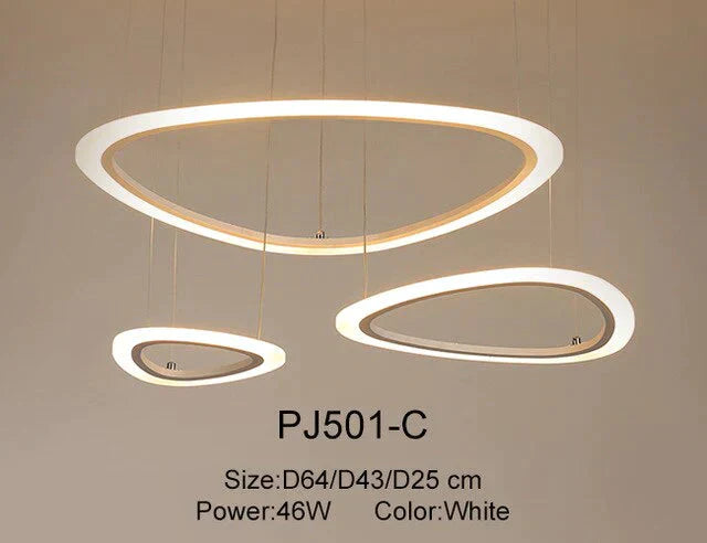 Nordic Led Pendant Lights Art Rings Hanging Lamp For Kitchen Living Room Bedroom Cafe Bar Stair