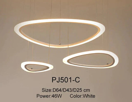 Nordic Led Pendant Lights Art Rings Hanging Lamp For Kitchen Living Room Bedroom Cafe Bar Stair
