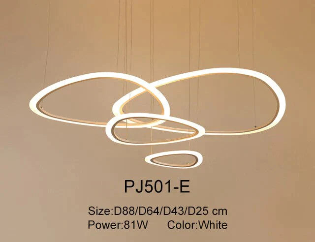Nordic Led Pendant Lights Art Rings Hanging Lamp For Kitchen Living Room Bedroom Cafe Bar Stair