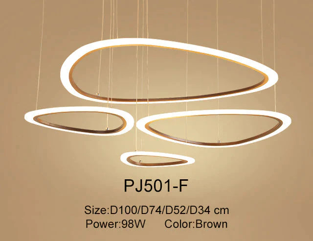 Nordic Led Pendant Lights Art Rings Hanging Lamp For Kitchen Living Room Bedroom Cafe Bar Stair