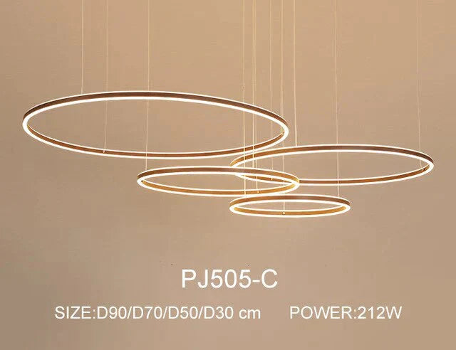 Nordic Led Pendant Lights Art Free Combination Rings Cord Lamp For Living Room Kitchen Cafe Bedroom
