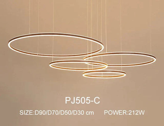 Nordic Led Pendant Lights Art Free Combination Rings Cord Lamp For Living Room Kitchen Cafe Bedroom