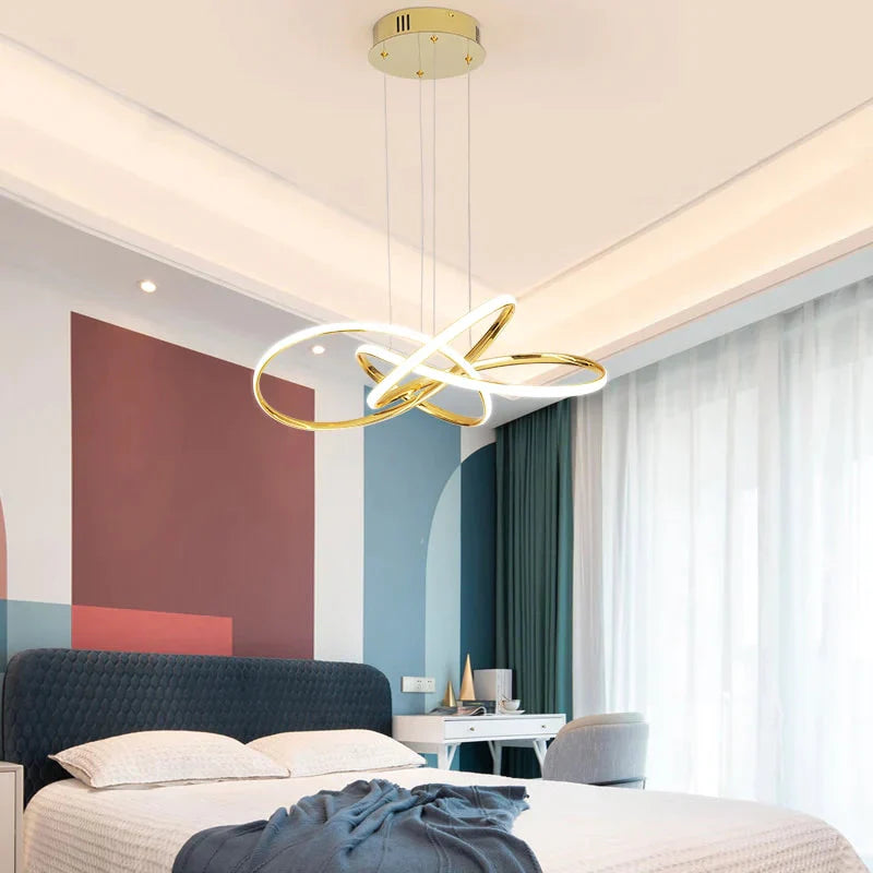 Chrome/Gold Plated Modern Led Pendant Lights For Dining Room Kitchen Hanging Lamp 90 - 260V