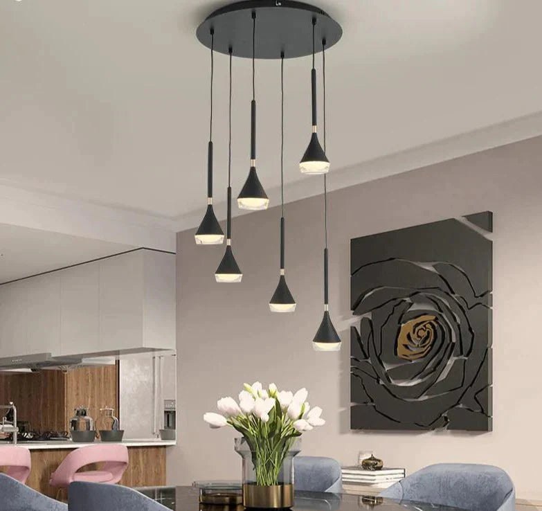 Black Color Nordic Style Led Pendant Lights Hanging Lamps Living Room Dining Lighting Luminaria