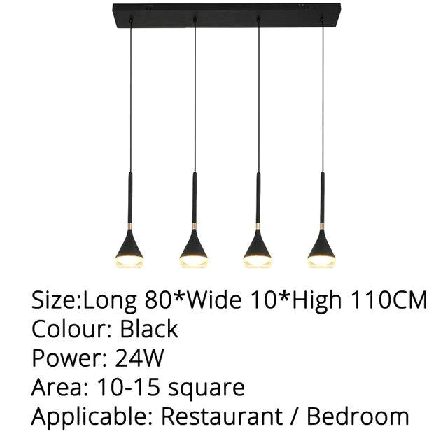 Black Color Nordic Style Led Pendant Lights Hanging Lamps Living Room Dining Lighting Luminaria