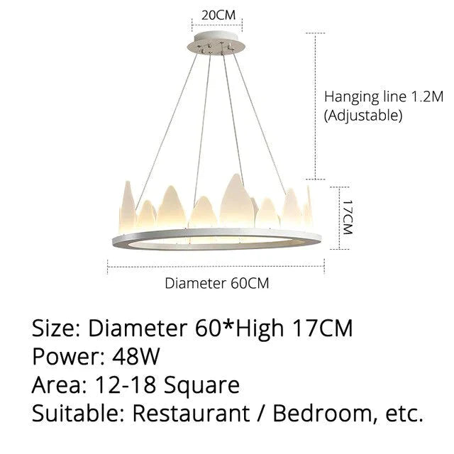 White New Design Round Pendant Lights 36W For Living Room Dining Aluminum Lamp Body Fixtures Deco