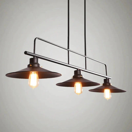 Vintage Pendant Lights For Dining Room Kitchen Fixtures Loft Iron Lampshade Black Retro Restaurant