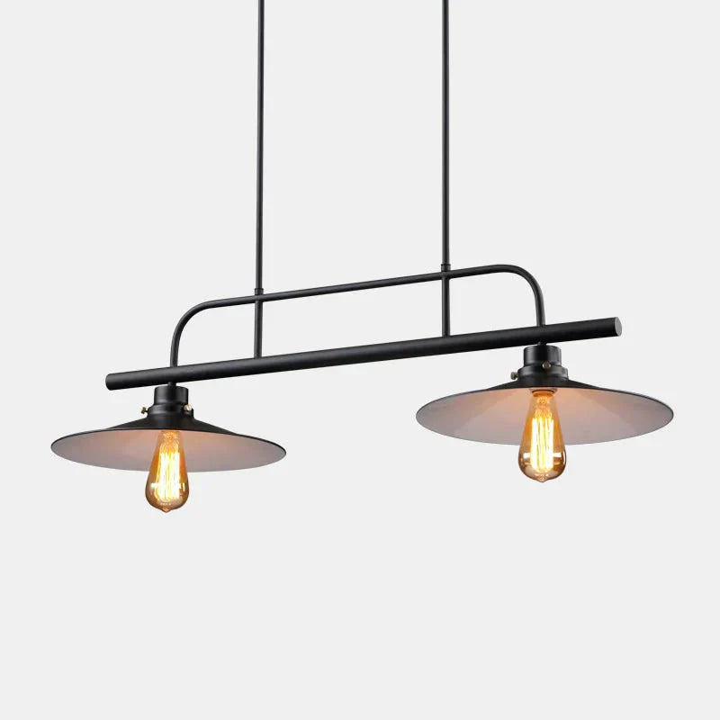 Vintage Pendant Lights For Dining Room Kitchen Fixtures Loft Iron Lampshade Black Retro Restaurant