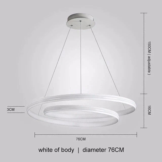 Black Round Modern Led Pendant Lights For Living Room Home Decor Suspension Hanging Lamp Fixtures