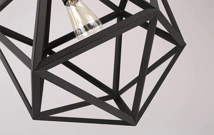 Creative Pendant Lights Loft Retro Industrial Rhombohedron Lamps For Bar/Restaurant Personality