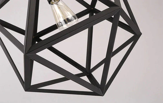 Creative Pendant Lights Loft Retro Industrial Rhombohedron Lamps For Bar/Restaurant Personality