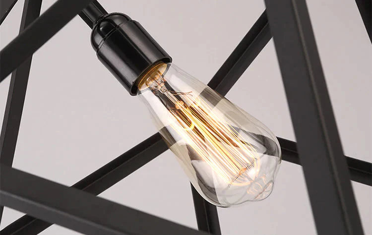 Creative Pendant Lights Loft Retro Industrial Rhombohedron Lamps For Bar/Restaurant Personality