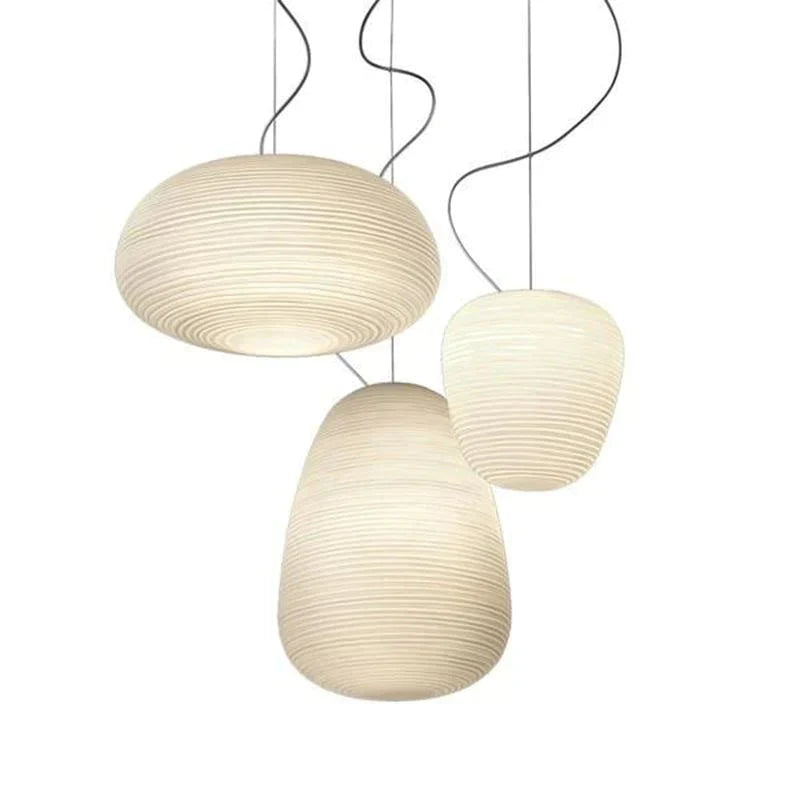 Nordic Simlpe Milky White Pendant Lights E27 Glass Single Head Lamp For Living Room Dining Bedroom