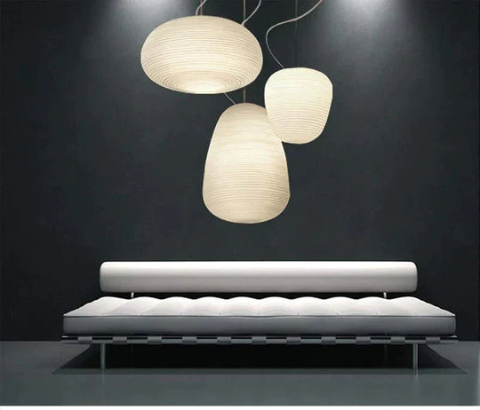 Nordic Simlpe Milky White Pendant Lights E27 Glass Single Head Lamp For Living Room Dining Bedroom