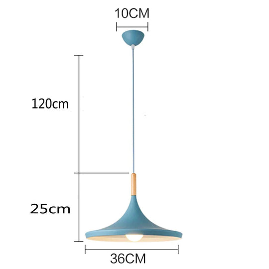Nordic Creative Bar Loft Pendant Lights Cafe Restaurant Bedroom Multicolor Aluminum Lamp Shade Wood