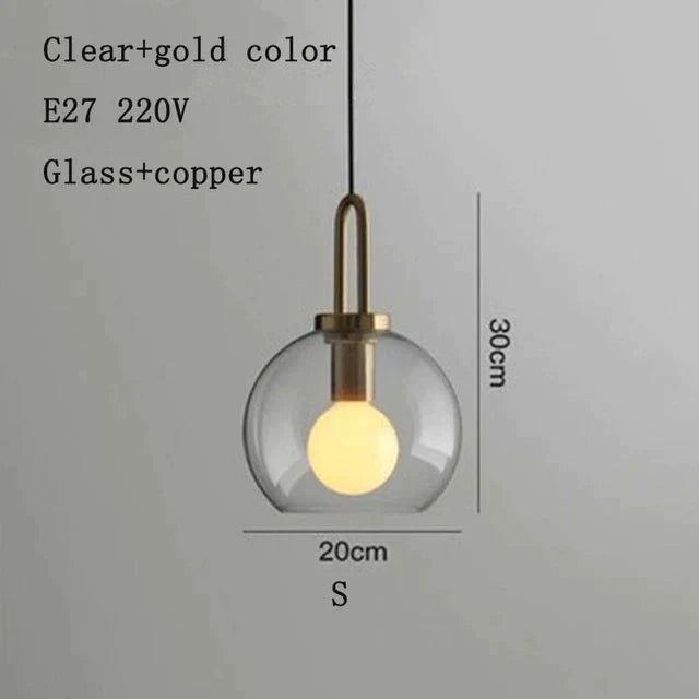 Nordic Modern Simple Glass Ball Led E27 Pendant Lights Interior Lighting Lamps Restaurant Bedroom