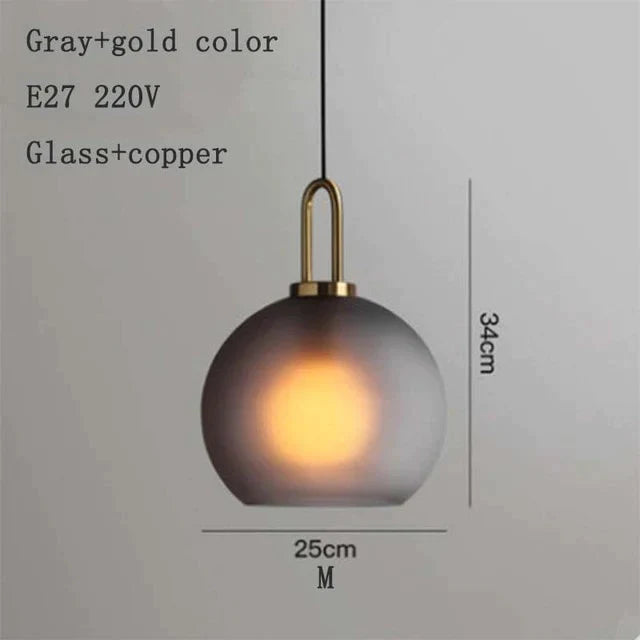 Nordic Modern Simple Glass Ball Led E27 Pendant Lights Interior Lighting Lamps Restaurant Bedroom
