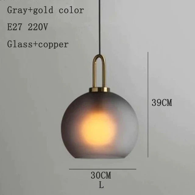 Nordic Modern Simple Glass Ball Led E27 Pendant Lights Interior Lighting Lamps Restaurant Bedroom