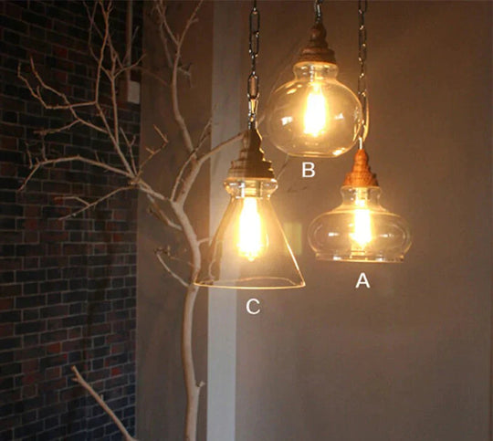 Creative Nordic Wood Single Head Hanging Lights E27 Led Pendant Lamp For Kitchen Living Room