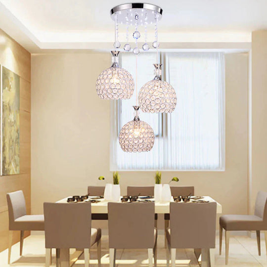 Modern Simplicity Style Indoor Decorations Pendant Lamp E27 Led Crystal Lights For Restaurant 3