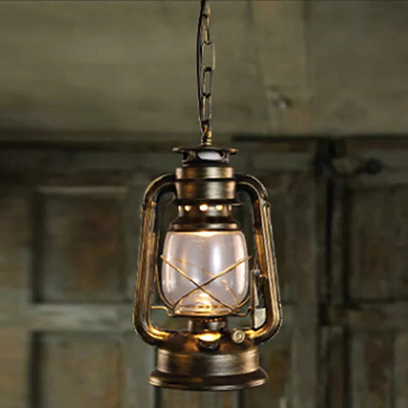 Retro Vintage Lantern Kerosene Pendant Lamp E27 Lights Loft Restaurant Master Bedroom Dining/Living