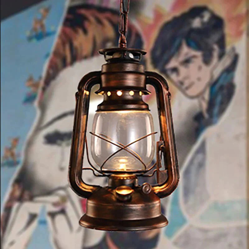 Retro Vintage Lantern Kerosene Pendant Lamp E27 Lights Loft Restaurant Master Bedroom Dining/Living