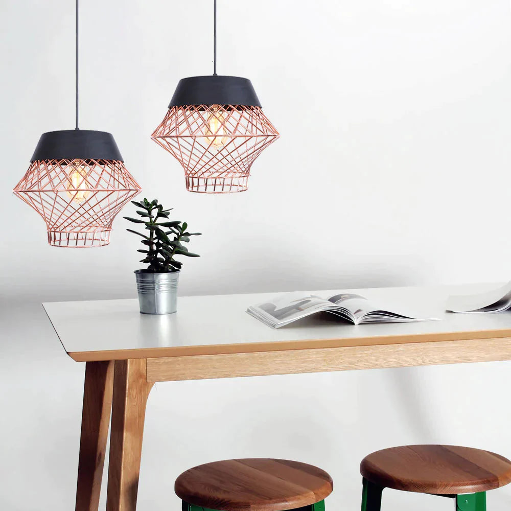 Retro Industrial Creative Iron Hanging Lamps E27 Pendant Lights For Living Room Bedroom Bedside