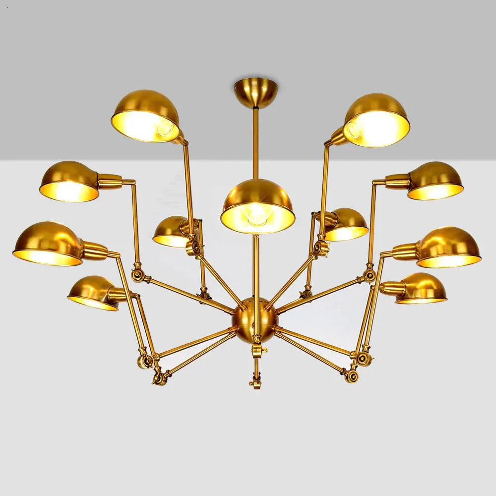 Retro Loft Spider Pendant Light Led E27 Industrial Novelty Golden Hanging Lamp For Living Room
