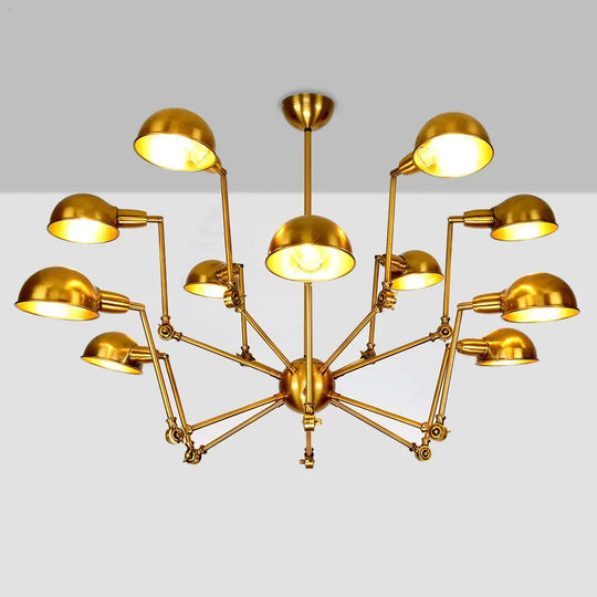 Retro Loft Spider Pendant Light Led E27 Industrial Novelty Golden Hanging Lamp For Living Room