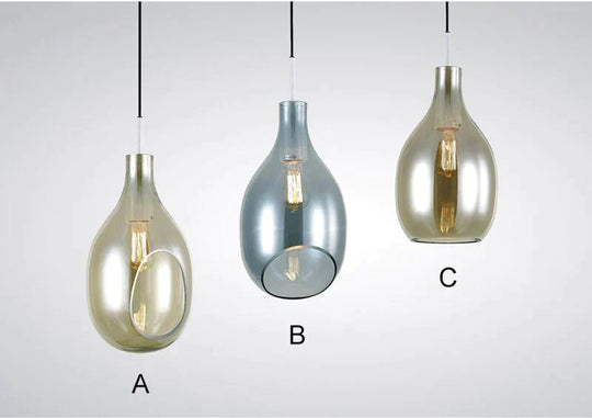 Nordic Loft Glass Pendant Light Led E27 Home Deco Modern Hanging Lamp For Bedroom Living Room