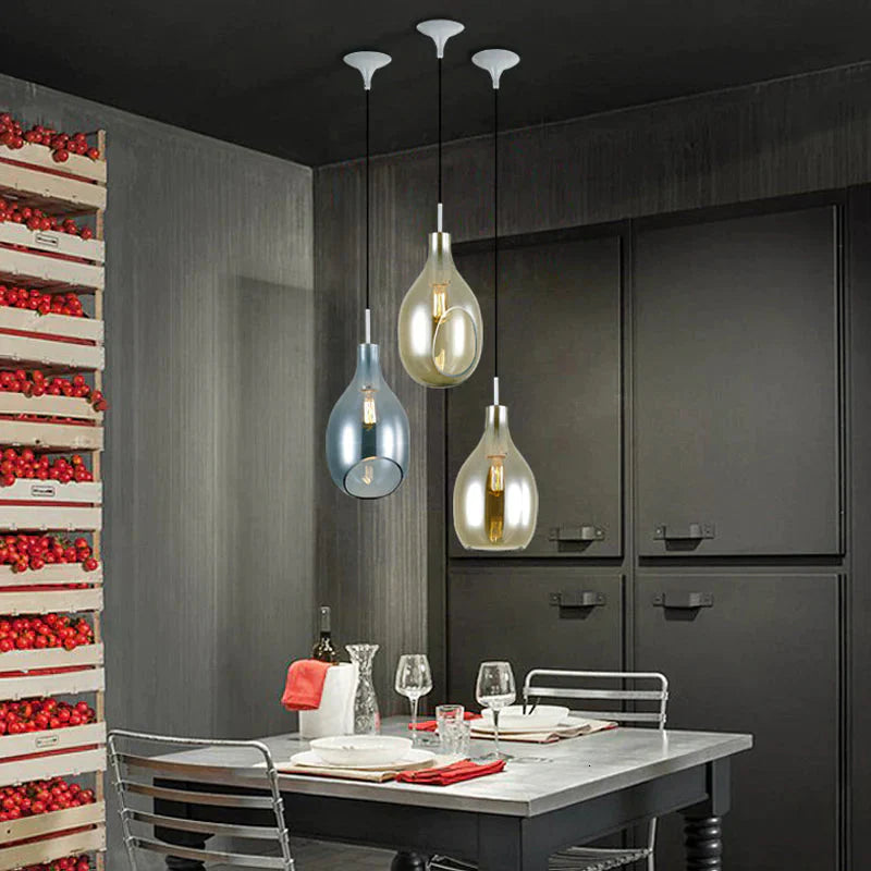Nordic Loft Glass Pendant Light Led E27 Home Deco Modern Hanging Lamp For Bedroom Living Room