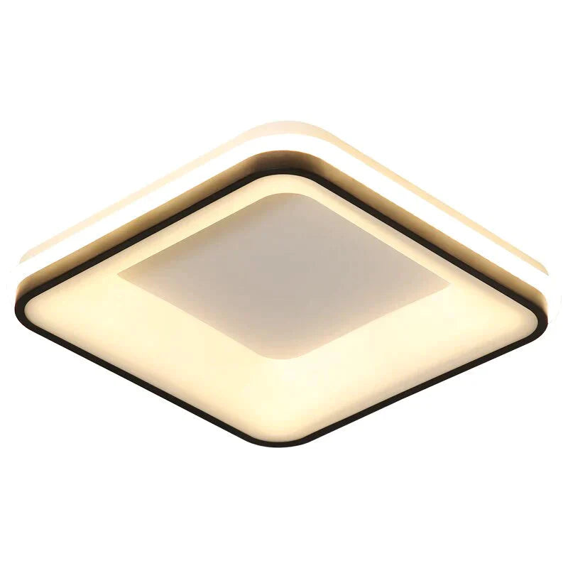 Black + White Finished Modern Led Ceiling Lights For Bedroom Study Room Living Square/Round Lamp