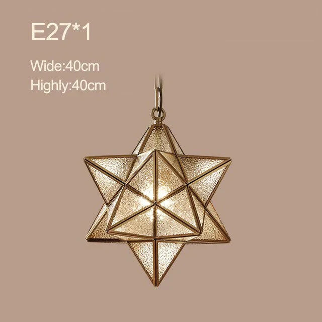 Loft Decor Star Copper Pendant Lights For Dining Room Lustre Salon Modern Lighting Suspension