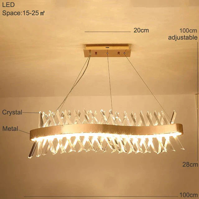 Luxury Crystal Pendant Light Living Room Led Lamps Dining Modern Hanging Lighting Bedroom Kitchen