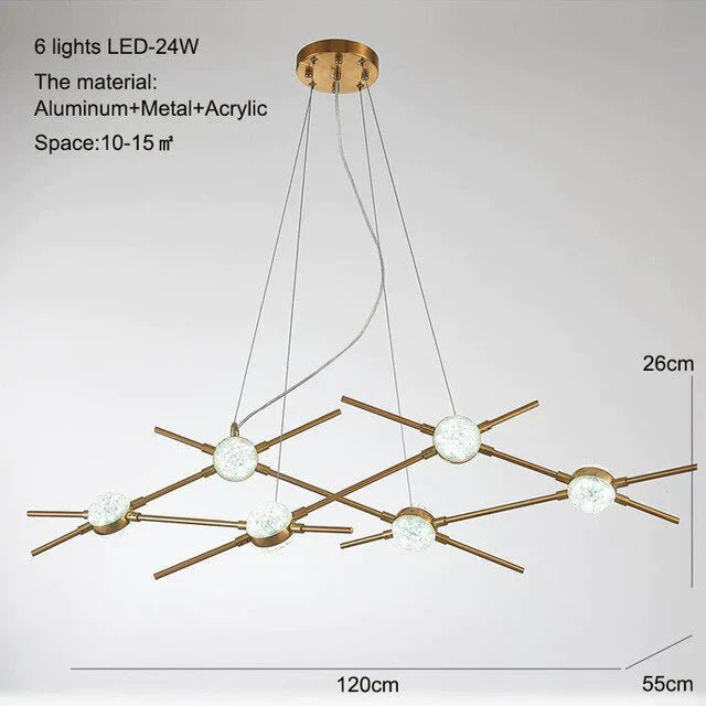 Gold Simple Led Pendant Light Living Room White Neutral Cool Hanging Lamp Modern Kitchen Fixture