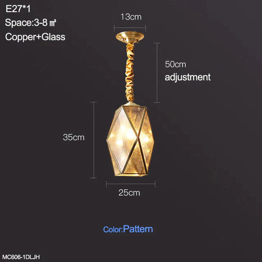 Copper Pendant Lights Dining Retro Glass Lamp Kitchen Modern Lustre Salon Fixtures Loft Lighting