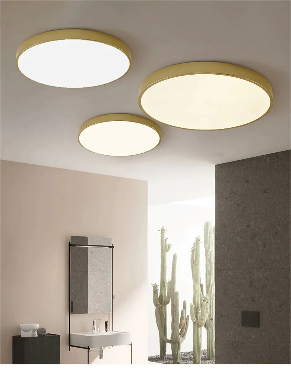 Round Ceiling Light Fixture Modern Led Lights Gold Lampshade For Living Room Bedroom Lamp Fixtures
