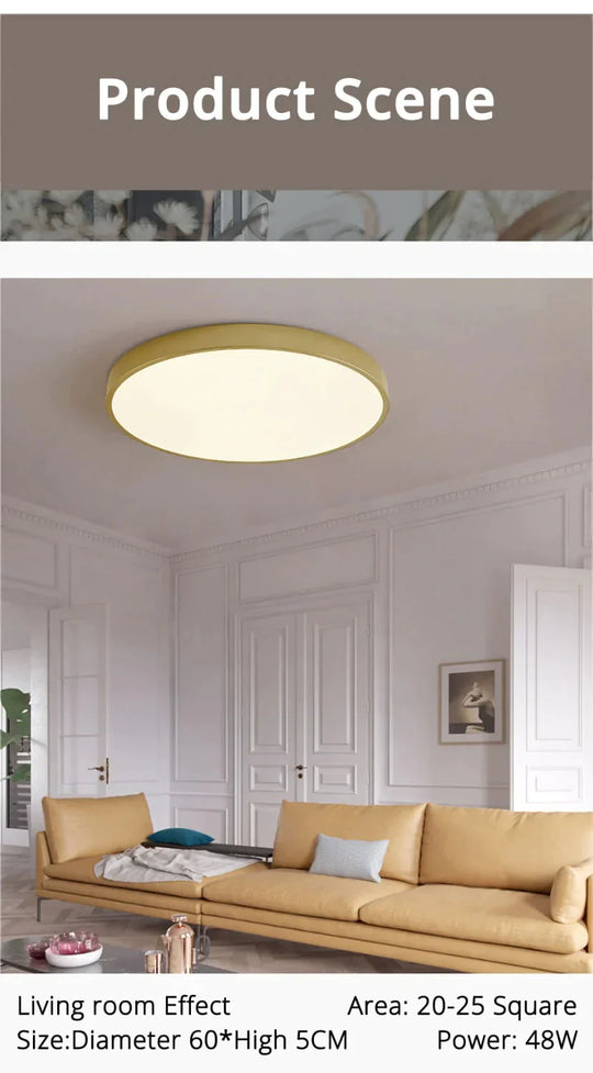 Round Ceiling Light Fixture Modern Led Lights Gold Lampshade For Living Room Bedroom Lamp Fixtures