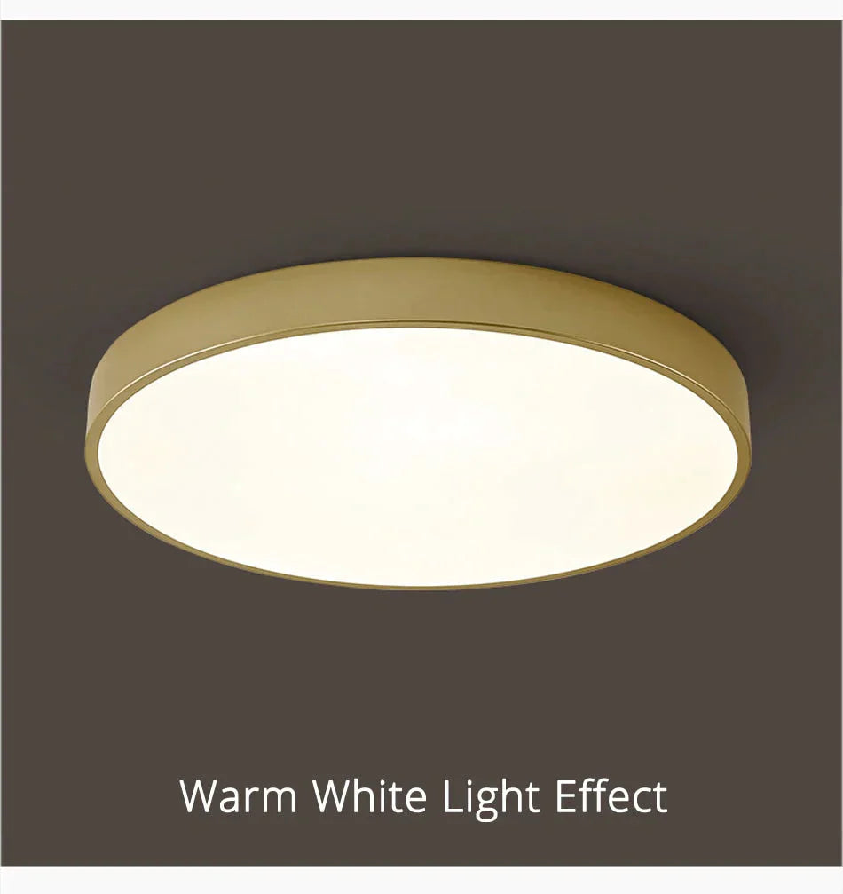 Round Ceiling Light Fixture Modern Led Lights Gold Lampshade For Living Room Bedroom Lamp Fixtures