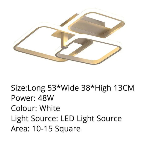 Grey White Rectangle Shape Modern Led Ceiling Lights For Living Room Bed Studio Lighting Creative