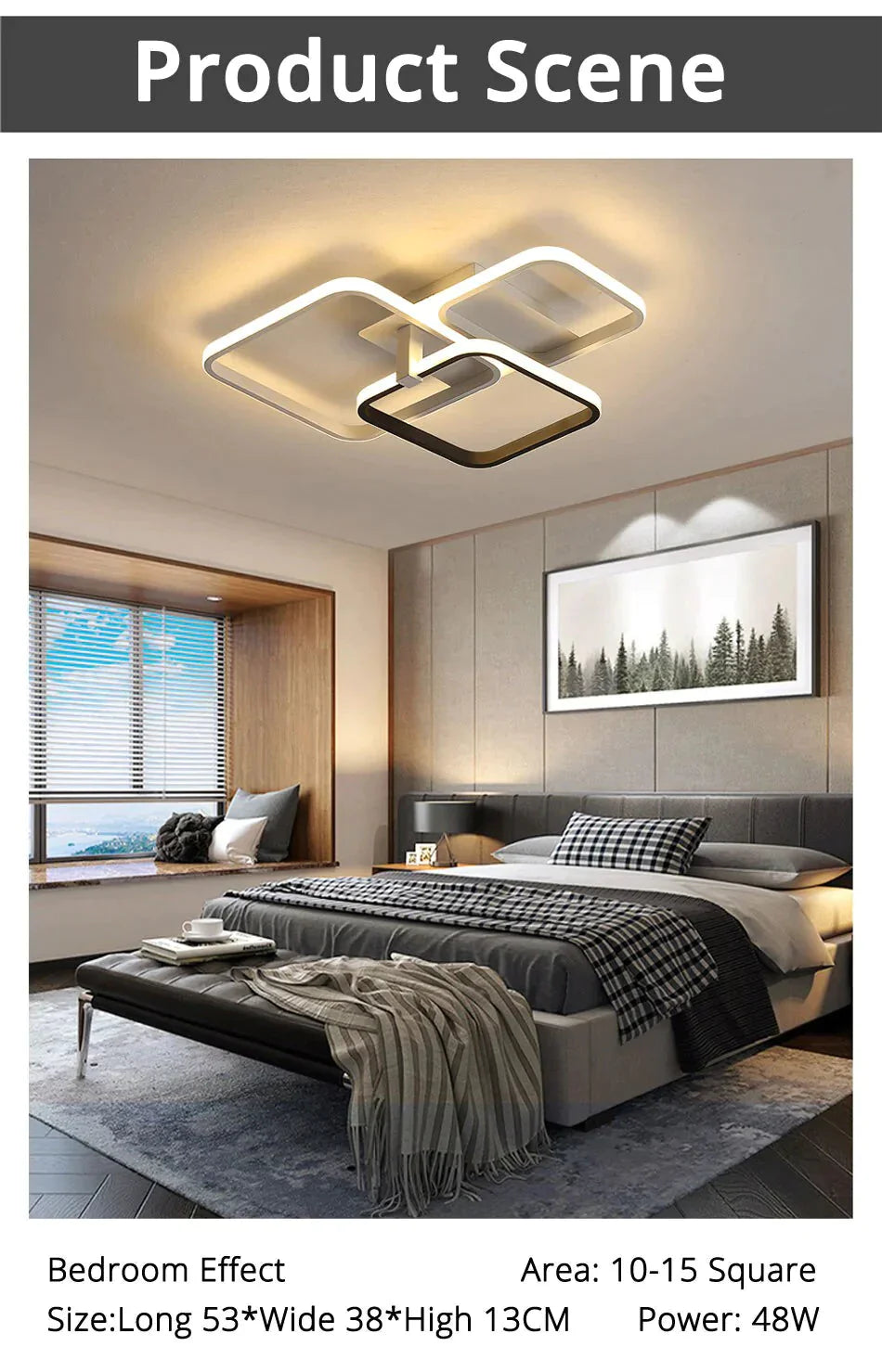 Grey White Rectangle Shape Modern Led Ceiling Lights For Living Room Bed Studio Lighting Creative