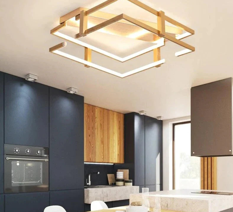 Ceiling Lights Gold Body Round/Square For Bedroom Living Room Remote Control Led Lamps