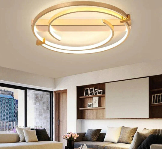 Ceiling Lights Gold Body Round/Square For Bedroom Living Room Remote Control Led Lamps