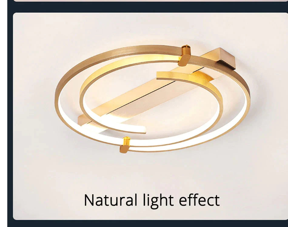 Ceiling Lights Gold Body Round/Square For Bedroom Living Room Remote Control Led Lamps