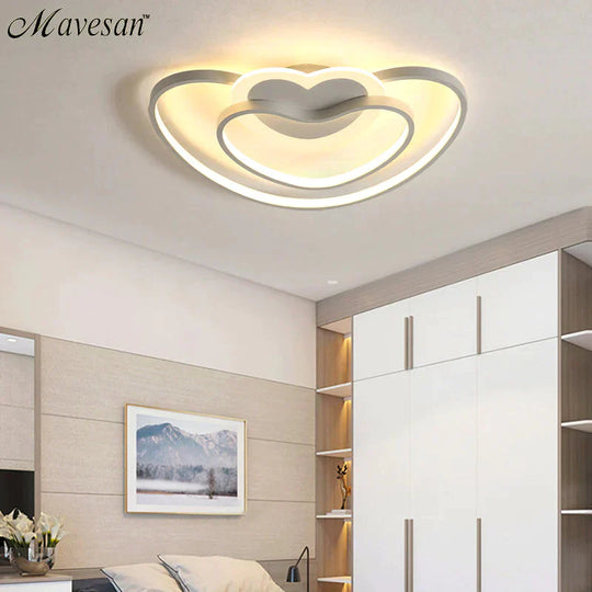 Led Ceiling Heart Lamp Simple Modern Bedroom Warm Creative Boys And Girls Children Room Lights